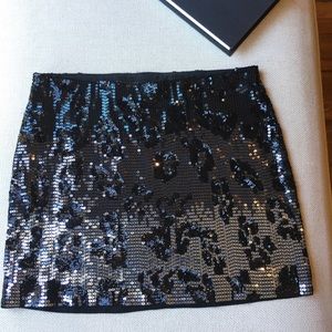 Express | Leopard Sequin Ombré Skirt | XS